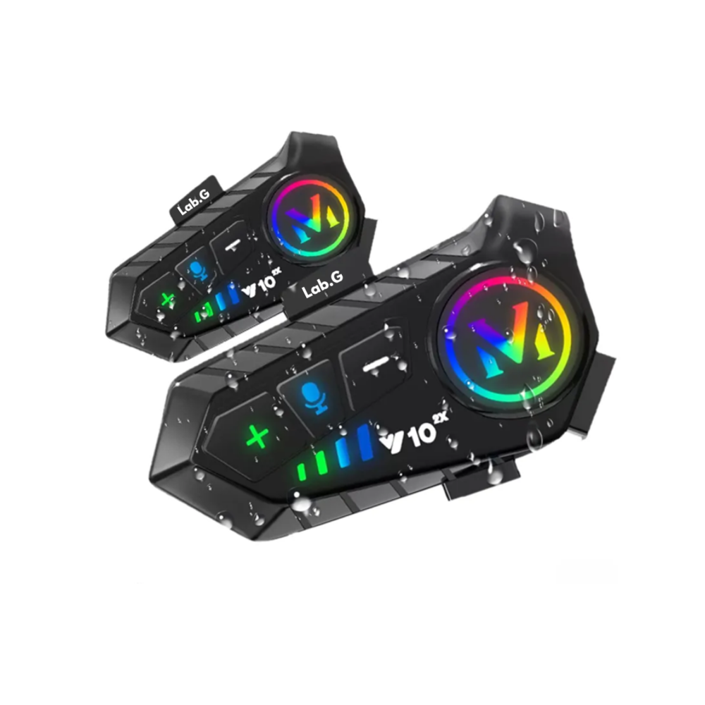 Foto 2 pulgar | Intercomunicadores Casco Audífonos Bluetooth Para Moto Lab.g,  2pcs Negro Colores