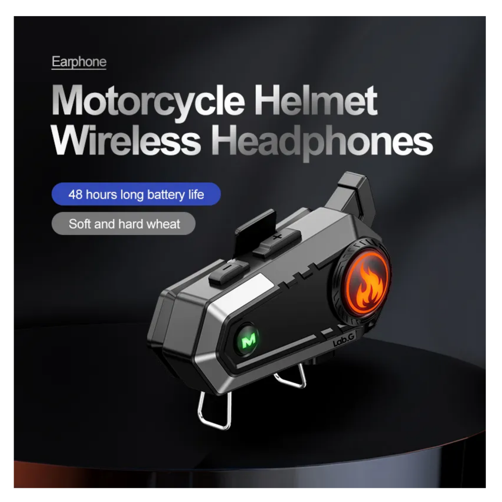 Foto 2 | Intercomunicador Motocicleta Para Casco C9 Bluetooth 5.3 Lab.g,  Negro Línea Verde