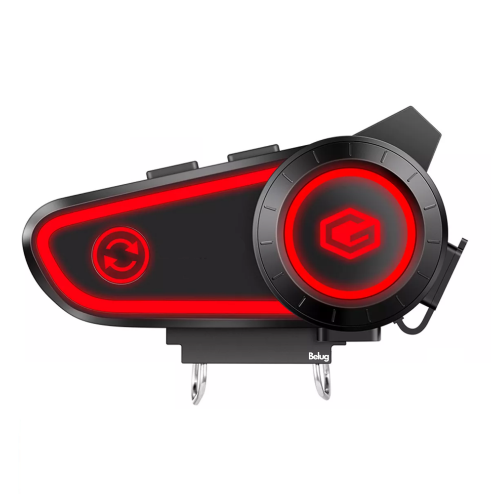 Foto 2 pulgar | Audífonos Para Casco De Motos 2800mah Bluetooth5.2 Impermeables Ipx7 Belug,  Negro Rojo