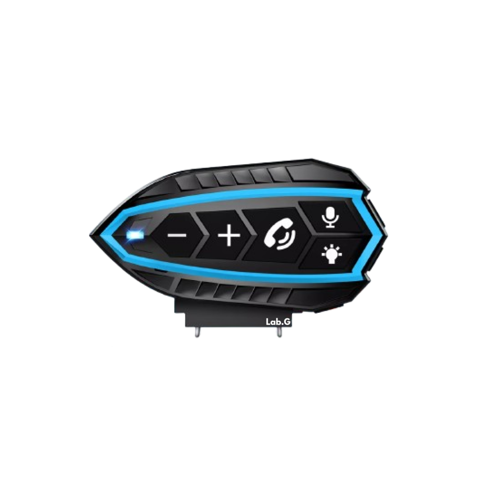 Foto 2 pulgar | Audífonos Para Casco De Motos Bluetooth 5.0 Impermeables Ip67 Lab.g, Negro Línea Azul