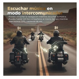 Foto 3 | Intercomunicador Bluetooth Para Moto Fm Radio 2000mah Ip67 Lab.g, Negro Línea Amarilla
