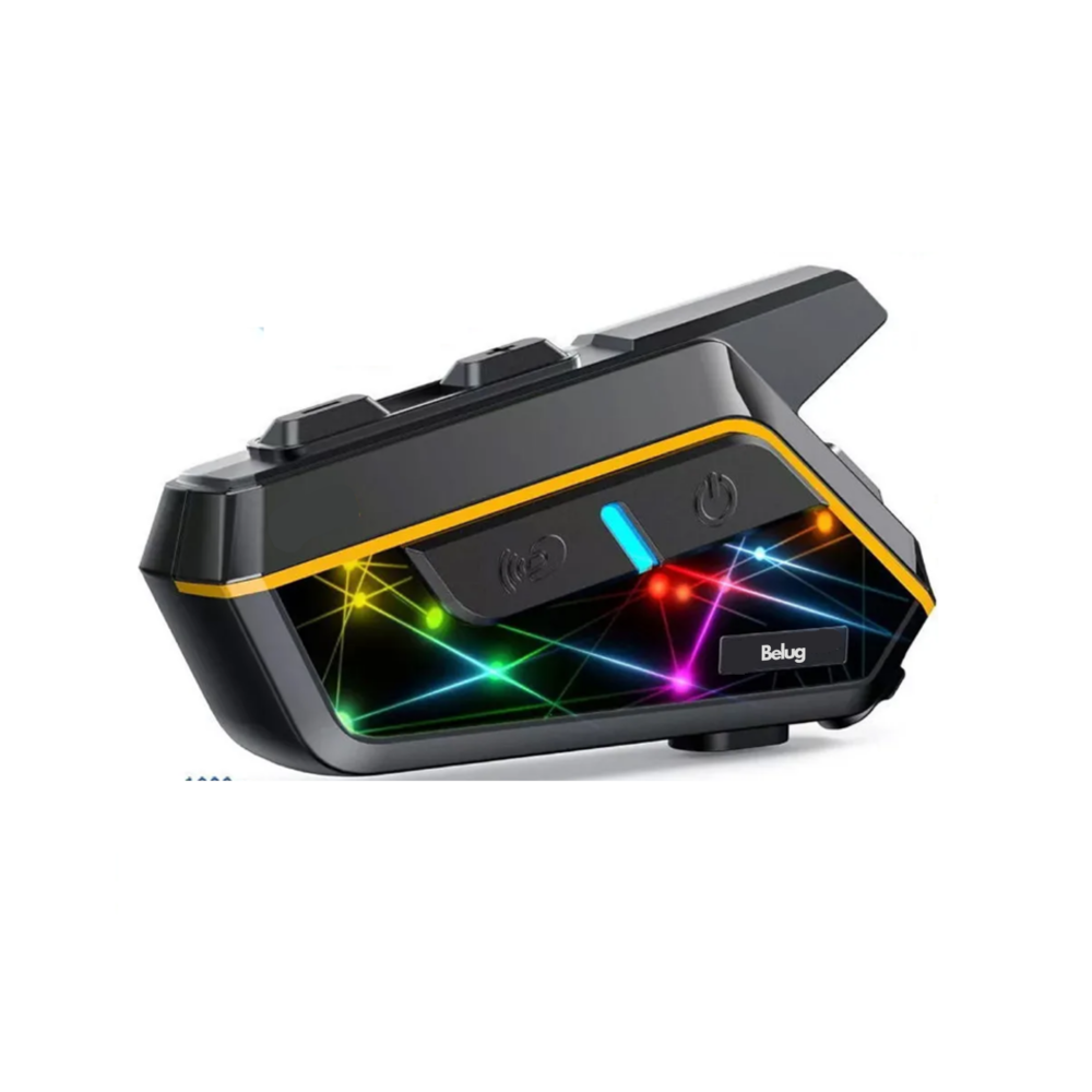 Foto 2 pulgar | Intercomunicador Bluetooth Para Moto Fm Radio 2000mah Ip67 Belug, Negro Línea Amarilla