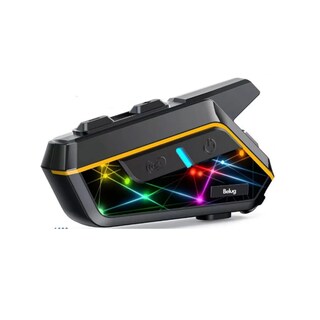Foto 1 | Intercomunicador Bluetooth Para Moto Fm Radio 2000mah Ip67 Belug, Negro Línea Amarilla