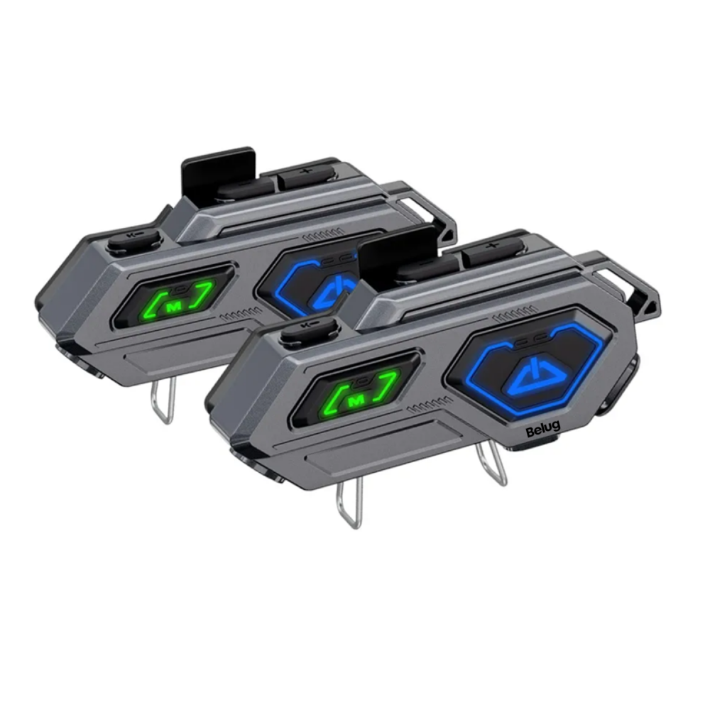 Foto 2 pulgar | Audífonos Para Casco De Motos Bluetooth Intercomunicador Belug,  2pc Gris