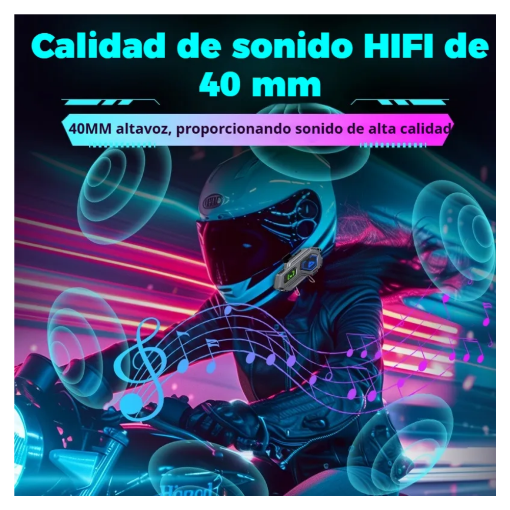 Foto 5 pulgar | Audífonos Para Casco De Motos Bluetooth Intercomunicador Belug,  2pc Gris