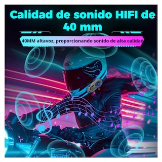 Foto 4 | Audífonos Para Casco De Motos Bluetooth Intercomunicador Belug, 2pc Gris