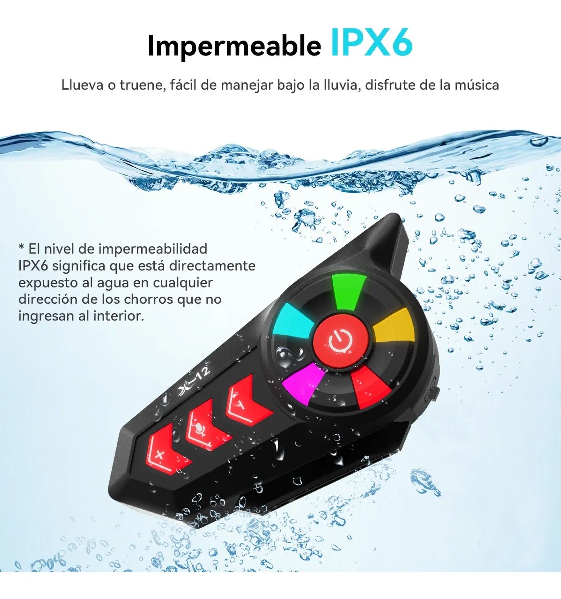 Foto 3 pulgar | Intercomunicador Bluetooth X12 Con Luz Led Para Casco Motociclista
