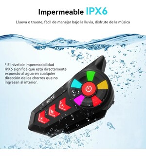 Foto 2 | Intercomunicador Bluetooth X12 Con Luz Led Para Casco Motociclista