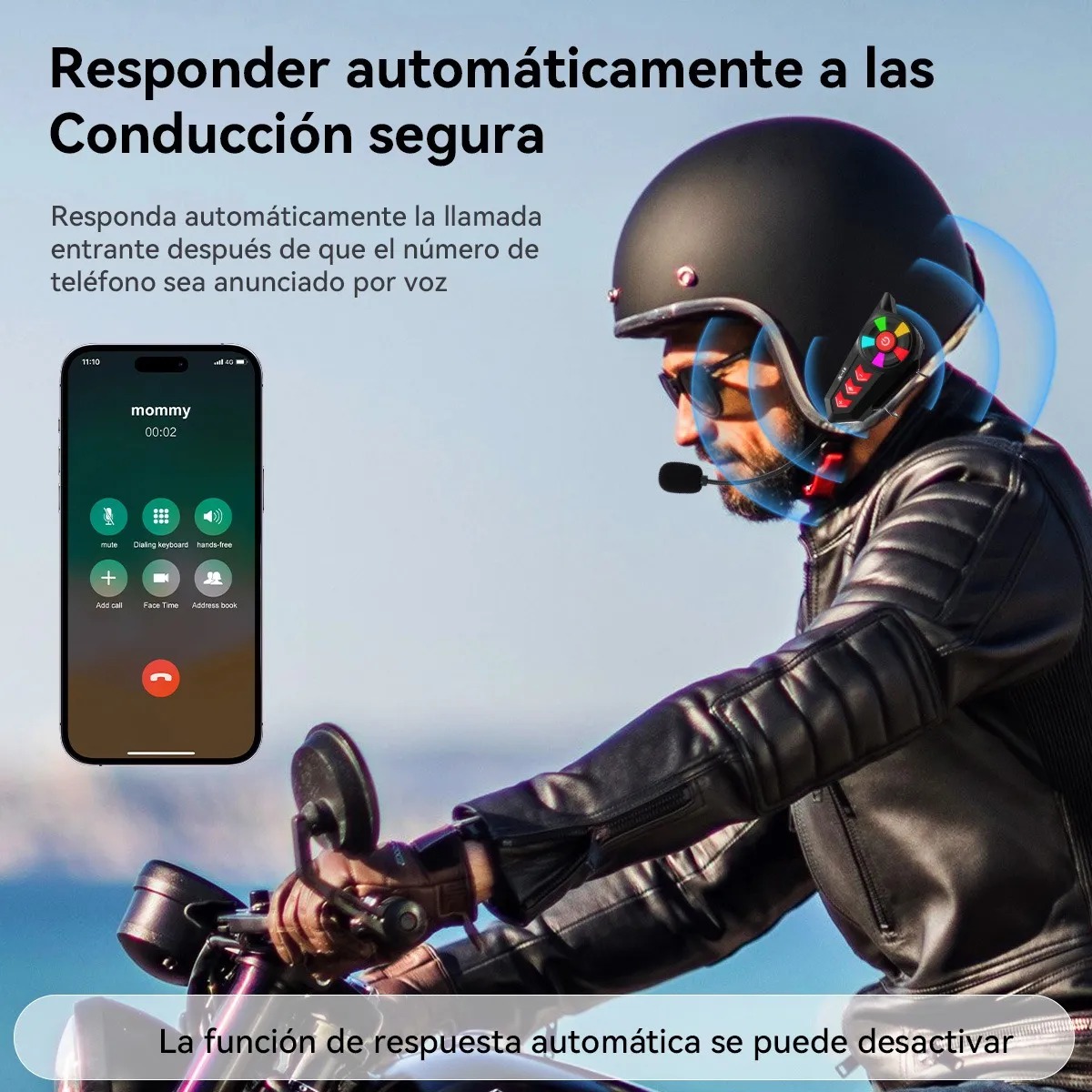 Foto 6 | Intercomunicador Bluetooth X12 Con Luz Led Para Casco Motociclista