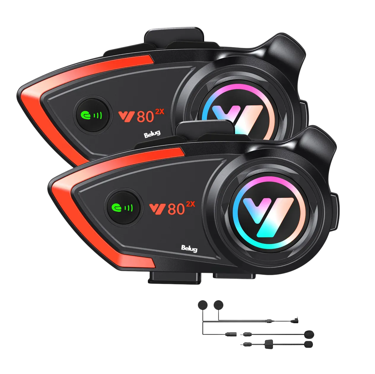 Foto 2 pulgar | Intercomunicador Audífonos Para Casco De Motos Bluetooth Y80 Negro Y Rojo