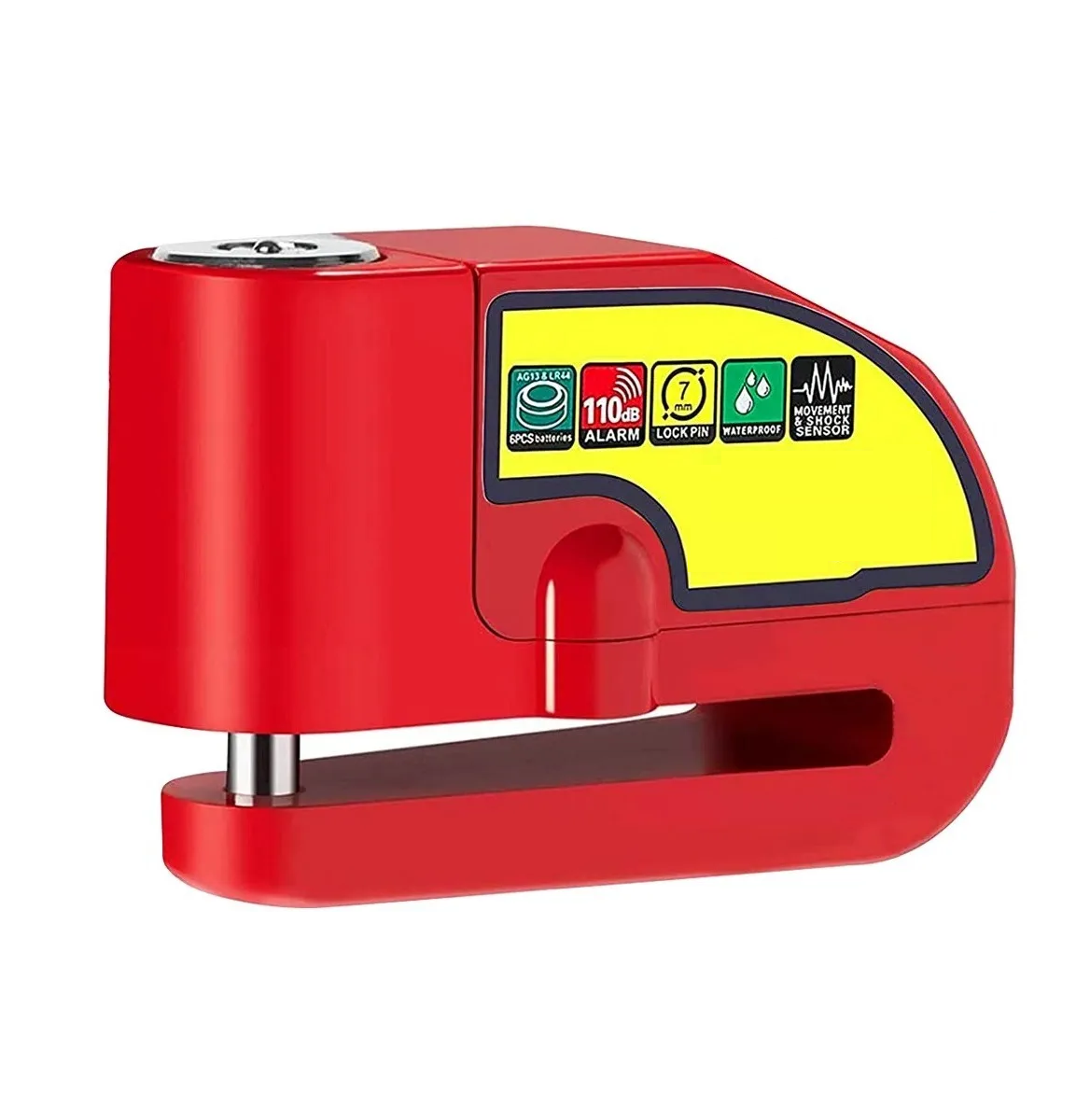 Candado De Disco Alarma De Seguridad Eo Safe Imports Esi-475 Rojo