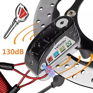 Foto 2 | Alarma Moto Bloqueo Freno Disco Candado Recargable Eo Safe Imports Esi-12224 Negro