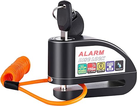 Candado Alarma De Freno De Disco De Seguridad Antirrobo Impermeable Con Sonido De Alarma De 110db Y Cable De Aler