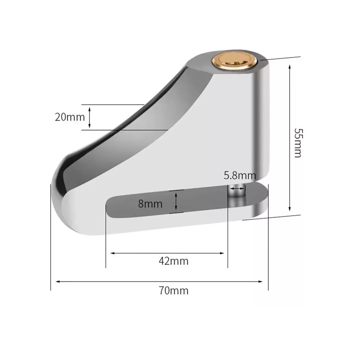 Foto 4 pulgar | Candado Impermeable Freno Disco Motocicleta Eo Safe Imports ESI-13437 Plateado