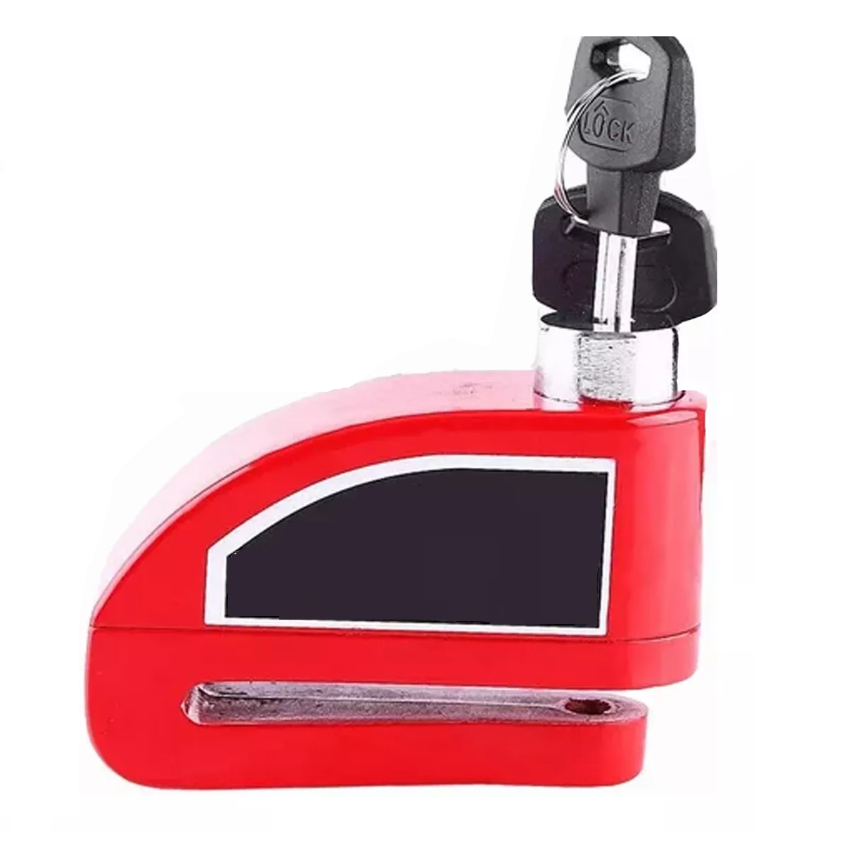 Candado Alarma Bloqueo Seguridad Freno Disco Eo Safe Imports Esi-13438 Rojo