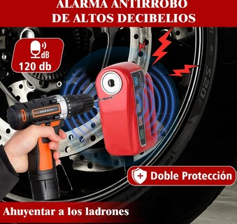 Foto 2 | Xtellar Candado Para Moto Con Alarma Antirrobo E Impermeable De Acero Inoxidable