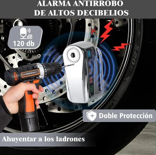Foto 2 | Xtellar Candado Para Moto Con Alarma Antirrobo E Impermeable De Acero Inoxidable
