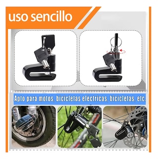 Foto 4 | 2 Pzs Candado Discos Impermeable Seguro Antirrobo Disco Freno Rojo Y Negro