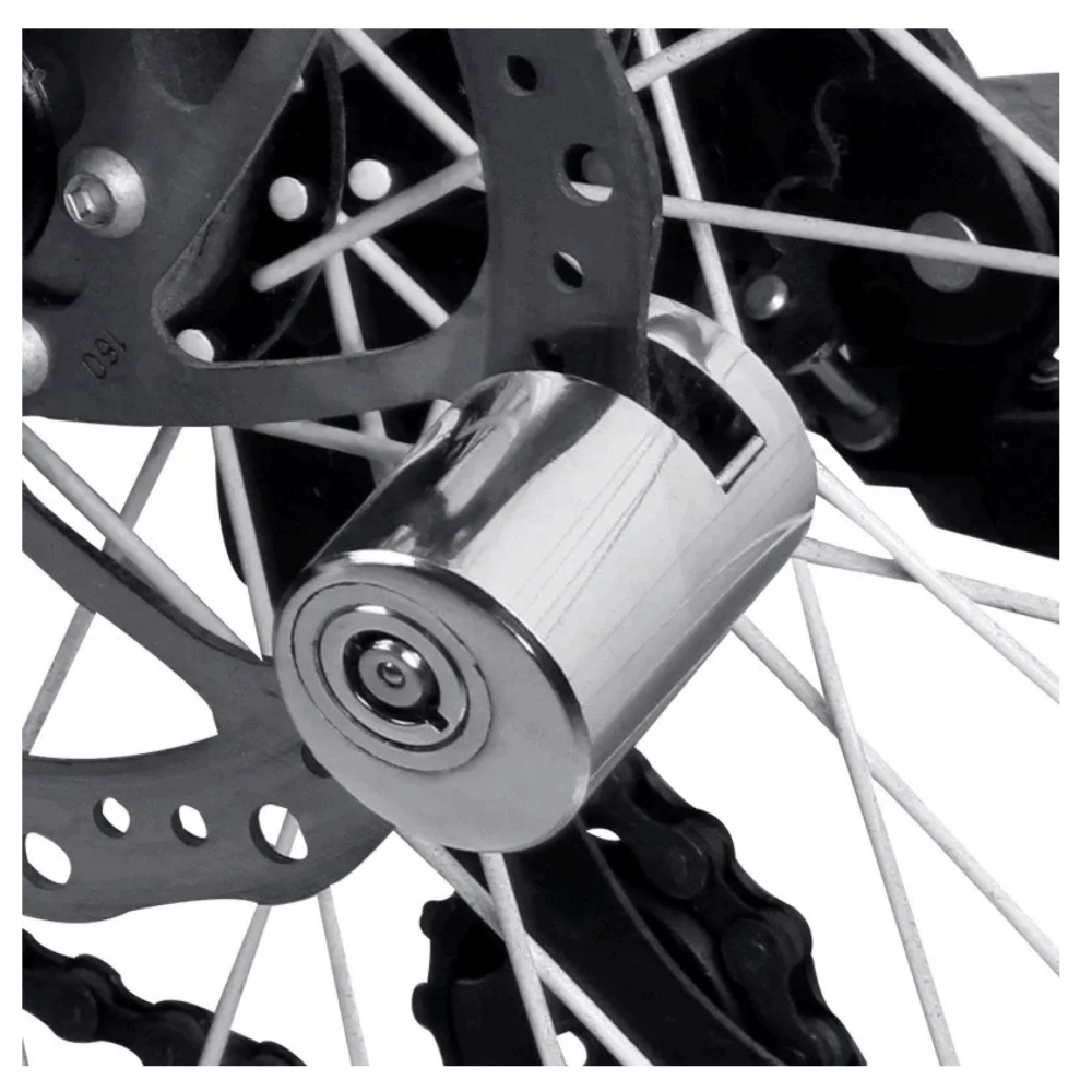 Foto 4 pulgar | Candado De Disco De Seguridad Para Moto Para Casco Universal Belug  Plata Con Negro