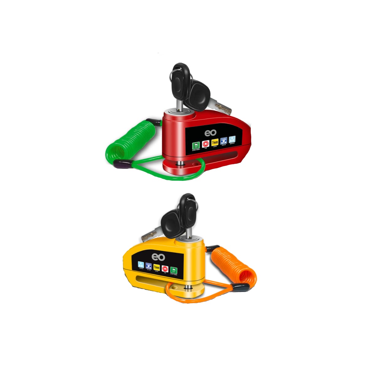 Candados Para Motos 2pzs Rojo Y Amarillo Eo Safe Imports Esi-19234 Multicolor $939