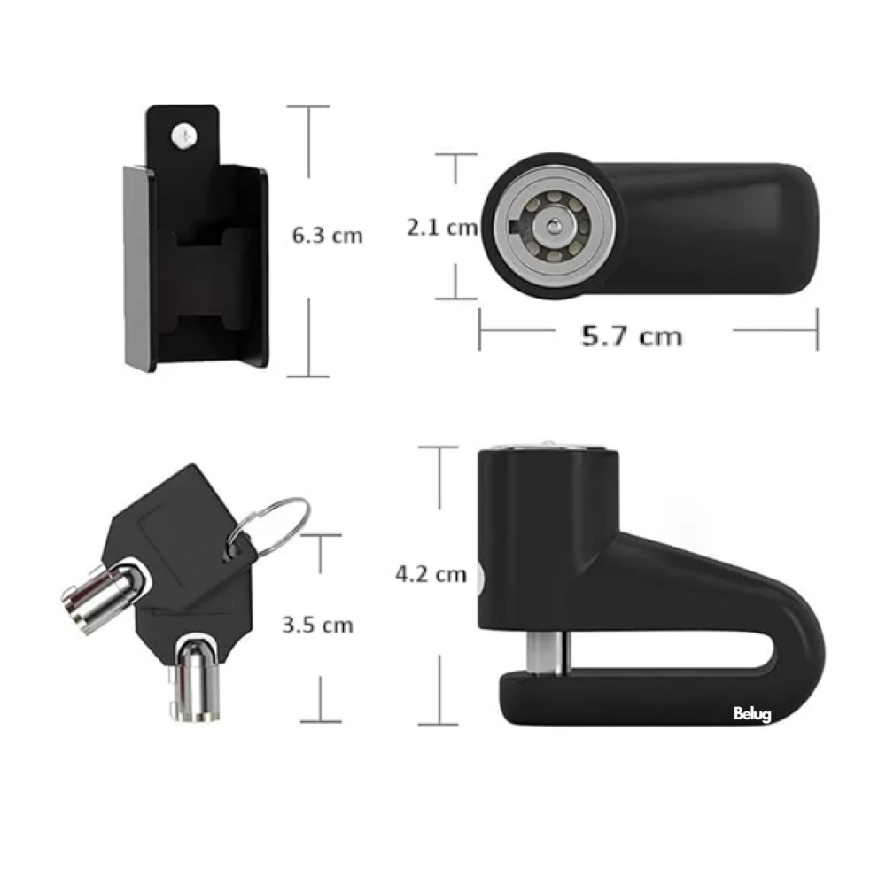 Foto 3 pulgar | Candado De Disco Antirrobo Para Moto Ó Motocicleta Belug  Negro
