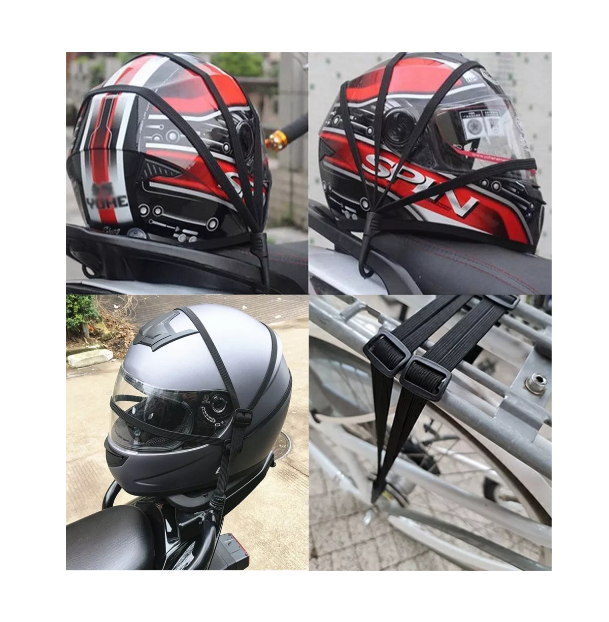 Foto 4 pulgar | Redes para Moto Portabultos Negra