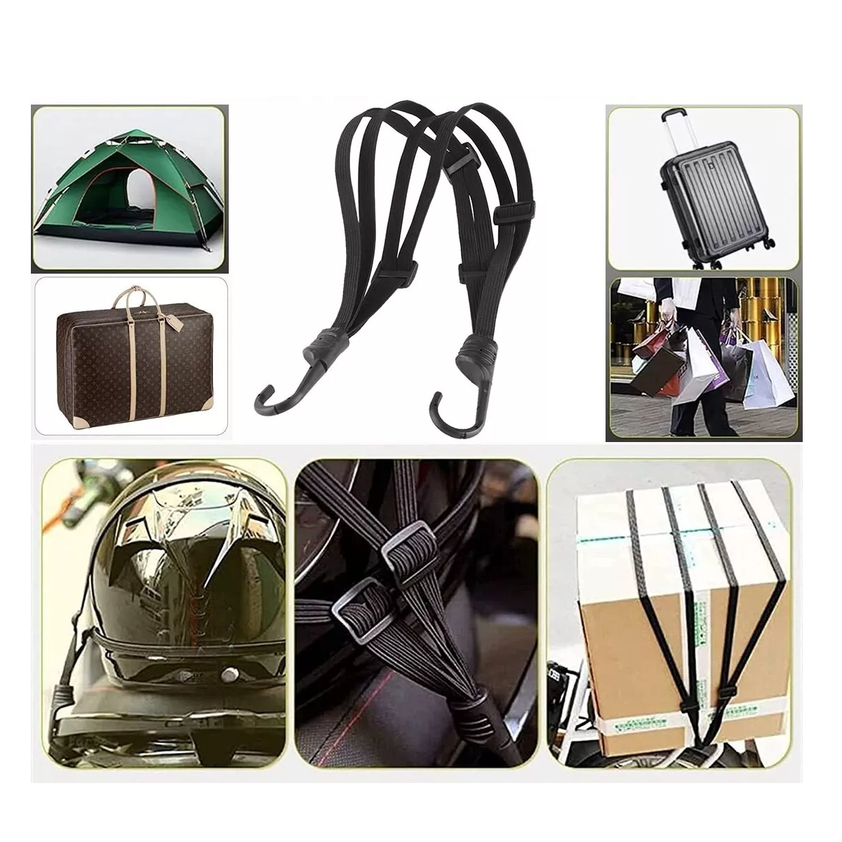 Foto 3 pulgar | Redes Malla Moto Sujetar Casco Portabulto Cuerda Gancho 3pcs Eo Safe Imports Esi-9048-1 Negro