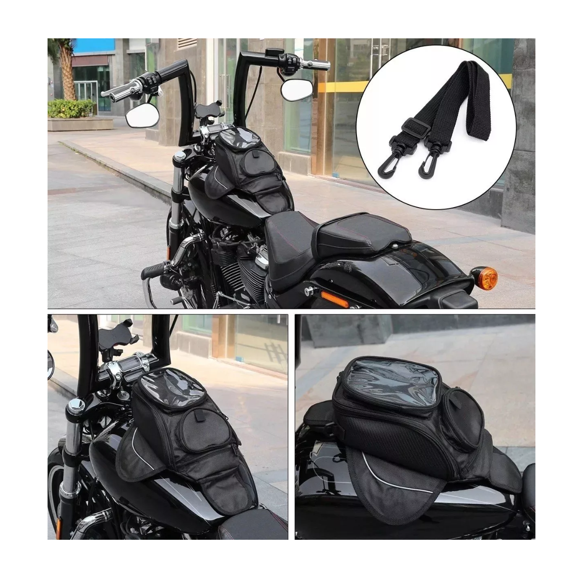 Foto 3 pulgar | Maleta Para Moto Para Tanque Imán O Correas Tank Bag De Moto Esi-6018 Negro