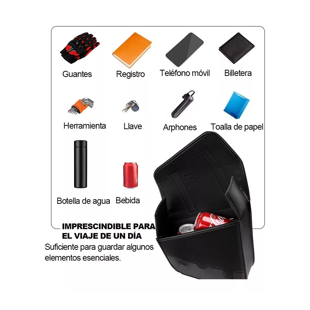 Foto 2 | Alforjas Laterales para Motocicleta Eo Safe Imports ESI-9002 Negro Tipo Harley