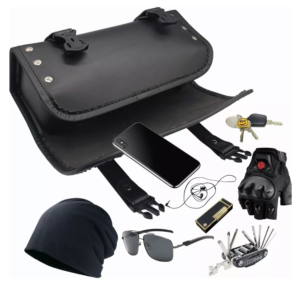 Foto 6 pulgar | Bolsa De Herramientas Reforzada Para Motocicleta Negro