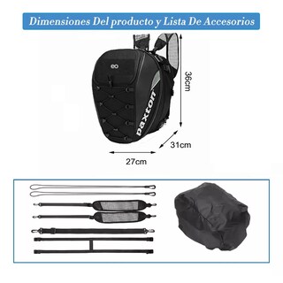 Foto 4 | Mochila Impermeable Para Alforjas De Asiento Trasero Eo Safe Imports Esi-10160-1 Negro