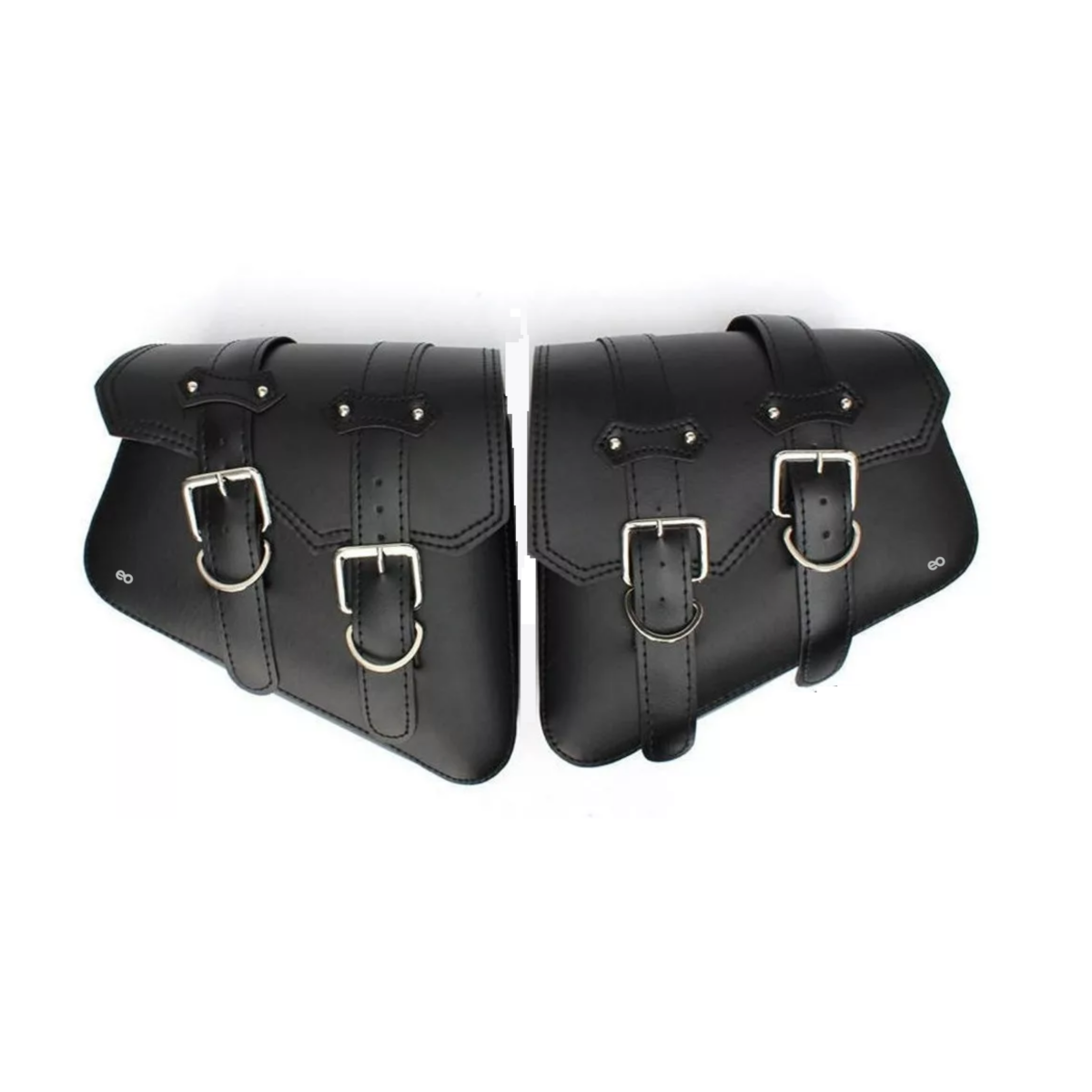 Alforjas Laterales De Cuero Para Motocicleta Tipo Harley Eo Safe Imports Esi-9002-1 Negro