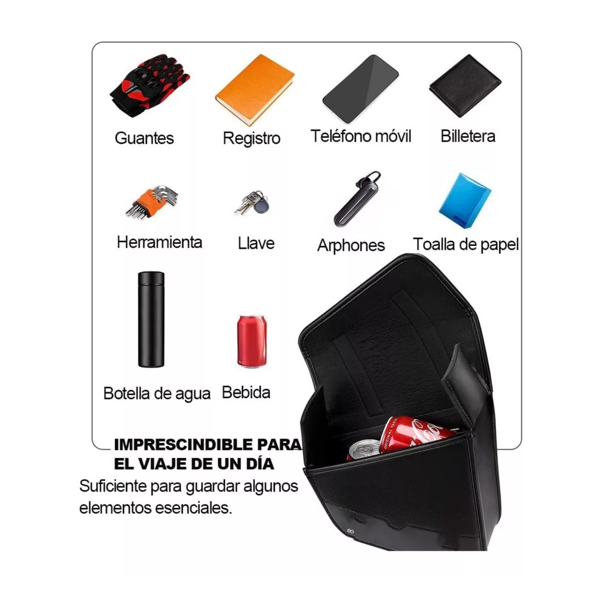 Foto 3 pulgar | Alforjas Laterales De Cuero Para Motocicleta Tipo Harley Eo Safe Imports Esi-9002-1 Negro