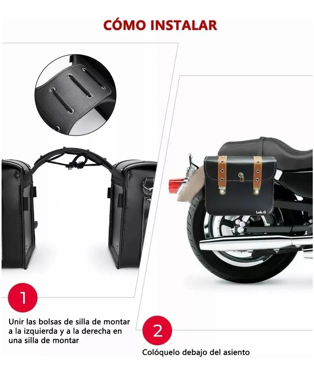 Foto 3 | Silla De Montar Lateral De Motocicleta Lab.g Con Cerradura Negro Con Cafe