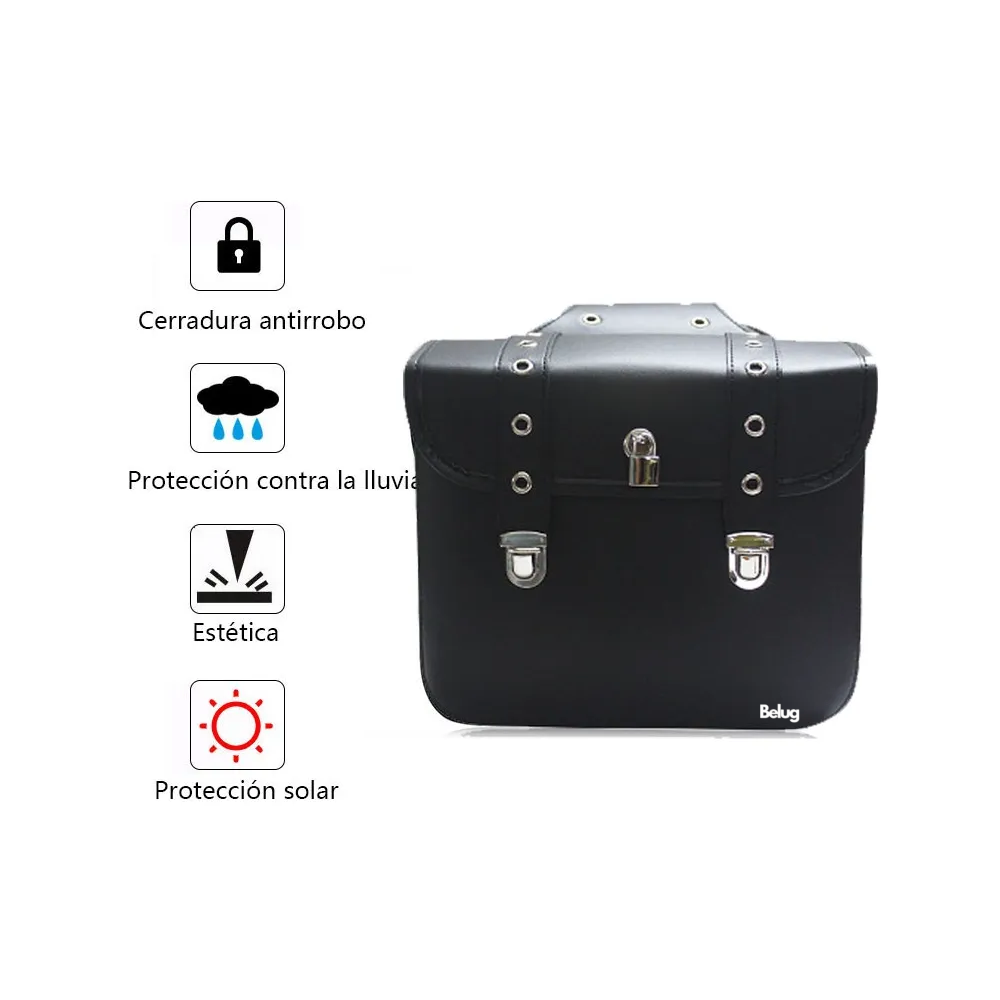 Foto 3 pulgar | Silla De Montar Belug Lateral De Motocicleta Con Cerradura Negro