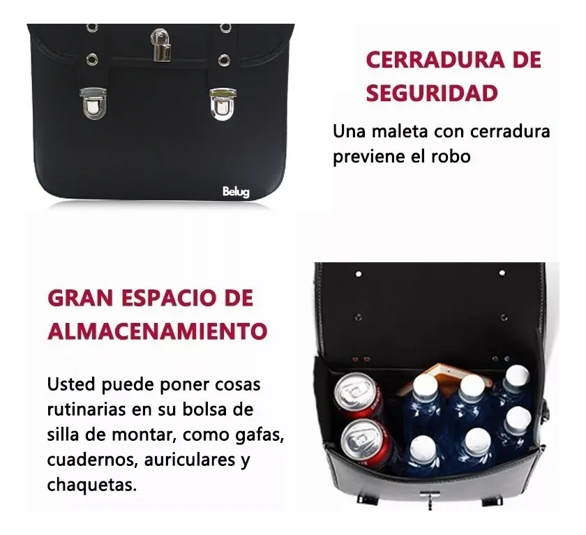 Foto 4 pulgar | Silla De Montar Belug Lateral De Motocicleta Con Cerradura Negro