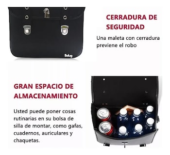 Foto 3 | Silla De Montar Belug Lateral De Motocicleta Con Cerradura Negro