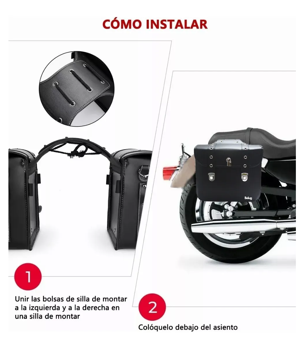 Foto 6 pulgar | Silla De Montar Belug Lateral De Motocicleta Con Cerradura Negro