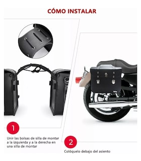 Foto 5 | Silla De Montar Belug Lateral De Motocicleta Con Cerradura Negro