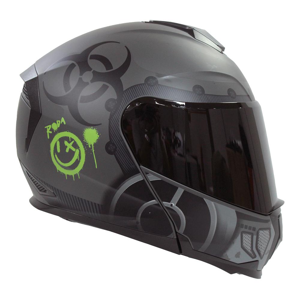 Foto 1 | Casco Roda Revenge Pro Gris Mate Outbreak Abatible Mica Humo Svs