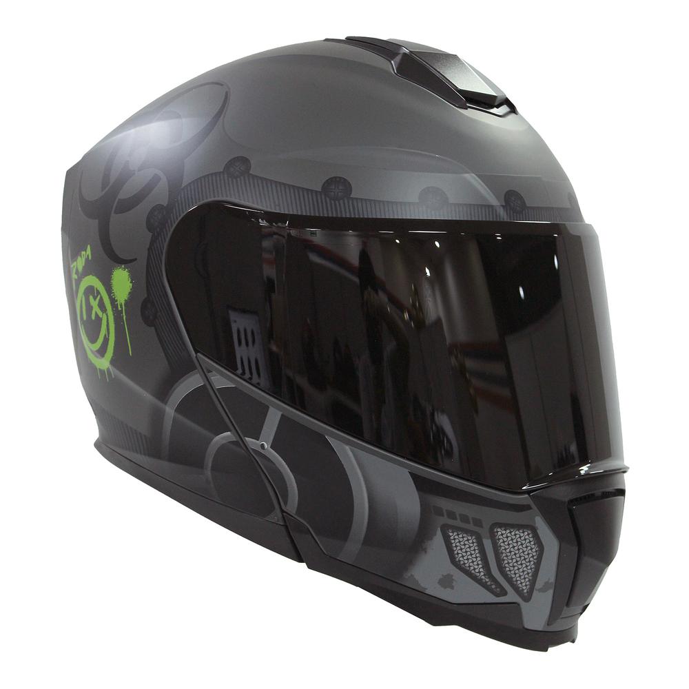 Foto 3 | Casco Roda Revenge Pro Gris Mate Outbreak Abatible Mica Humo Svs