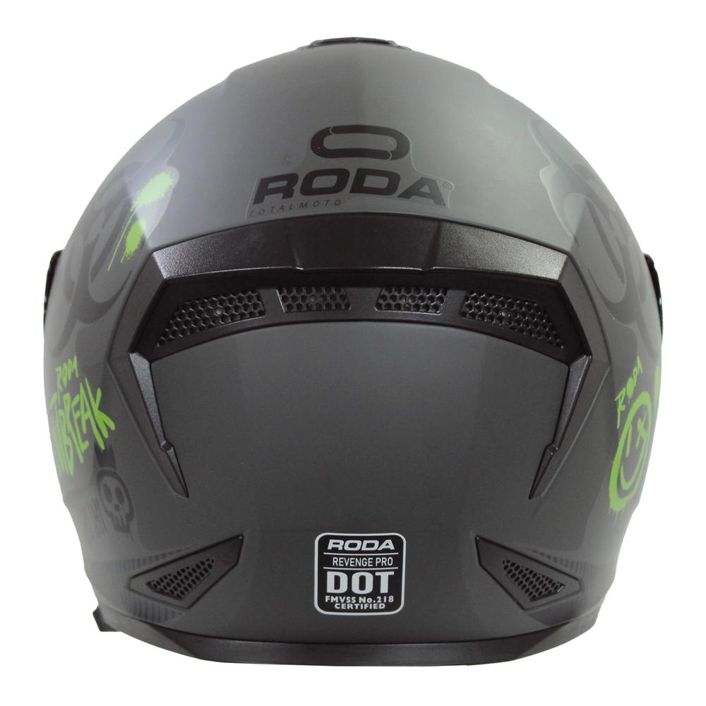 Foto 5 pulgar | Casco Roda Revenge Pro Gris Mate Outbreak Abatible Mica Humo Svs