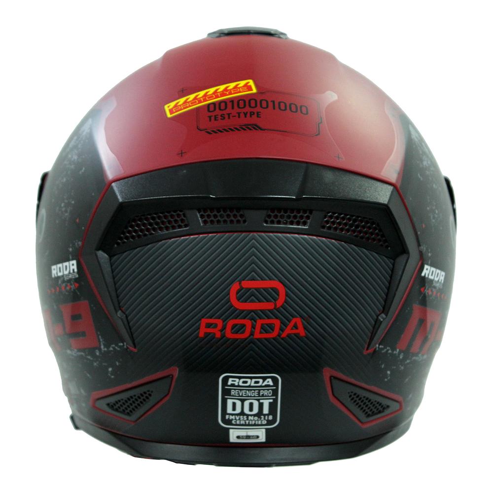 Foto 5 pulgar | Casco Roda Revenge Pro Rojo Mate Android Abatible Mica Humo Svs