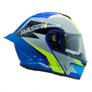 Foto 5 | Casco Abatible Deportivo Para Moto Rasen Azul Con Franjas Grises