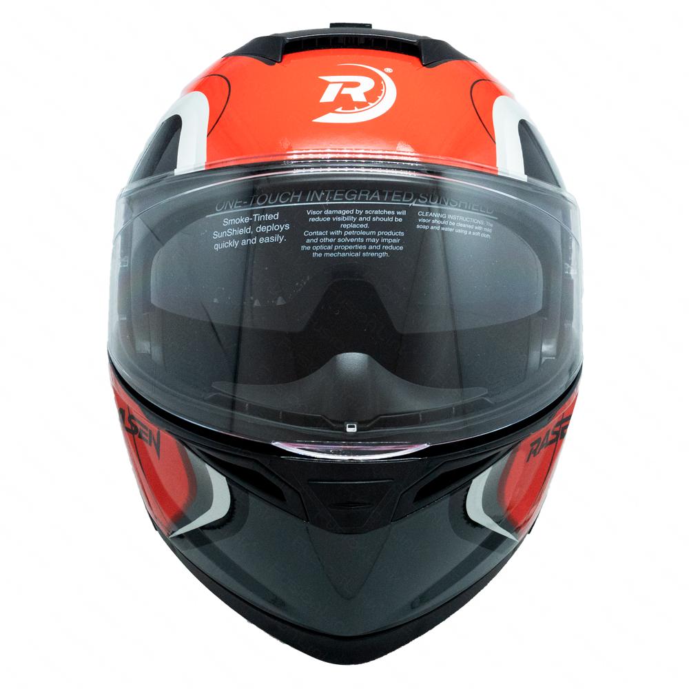 Foto 6 | Casco Abatible Deportivo Para Moto Rasen Rojo Con Franjas Grises