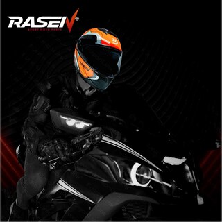 Foto 4 | Casco Abatible Deportivo Para Moto Rasen Negro Con Naranja Y Gris