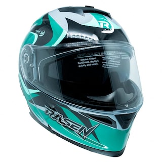 Foto 8 | Casco Abatible Deportivo Para Moto Rasen Gris Con Verde Y Negro