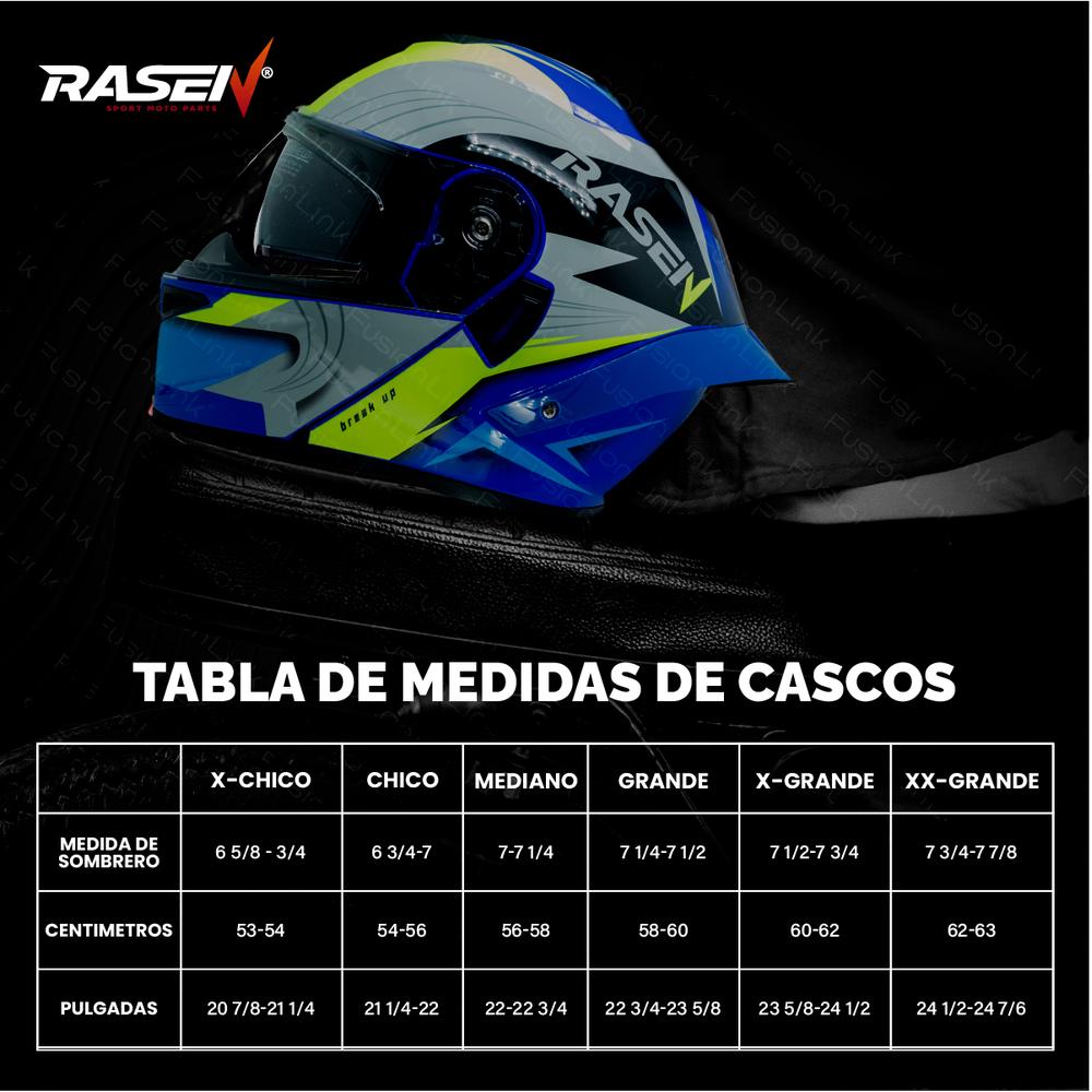 Foto 3 | Casco Abatible Deportivo Para Moto Rasen Azul Con Franjas Grises