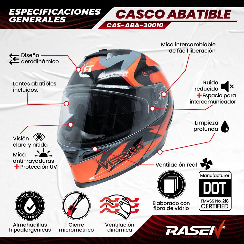 Foto 3 pulgar | Casco Abatible Deportivo Para Moto Rasen Gris Con Rojo Y Negro