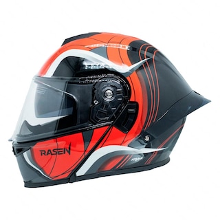 Foto 1 | Casco Abatible Deportivo Para Moto Rasen Rojo Con Franjas Grises